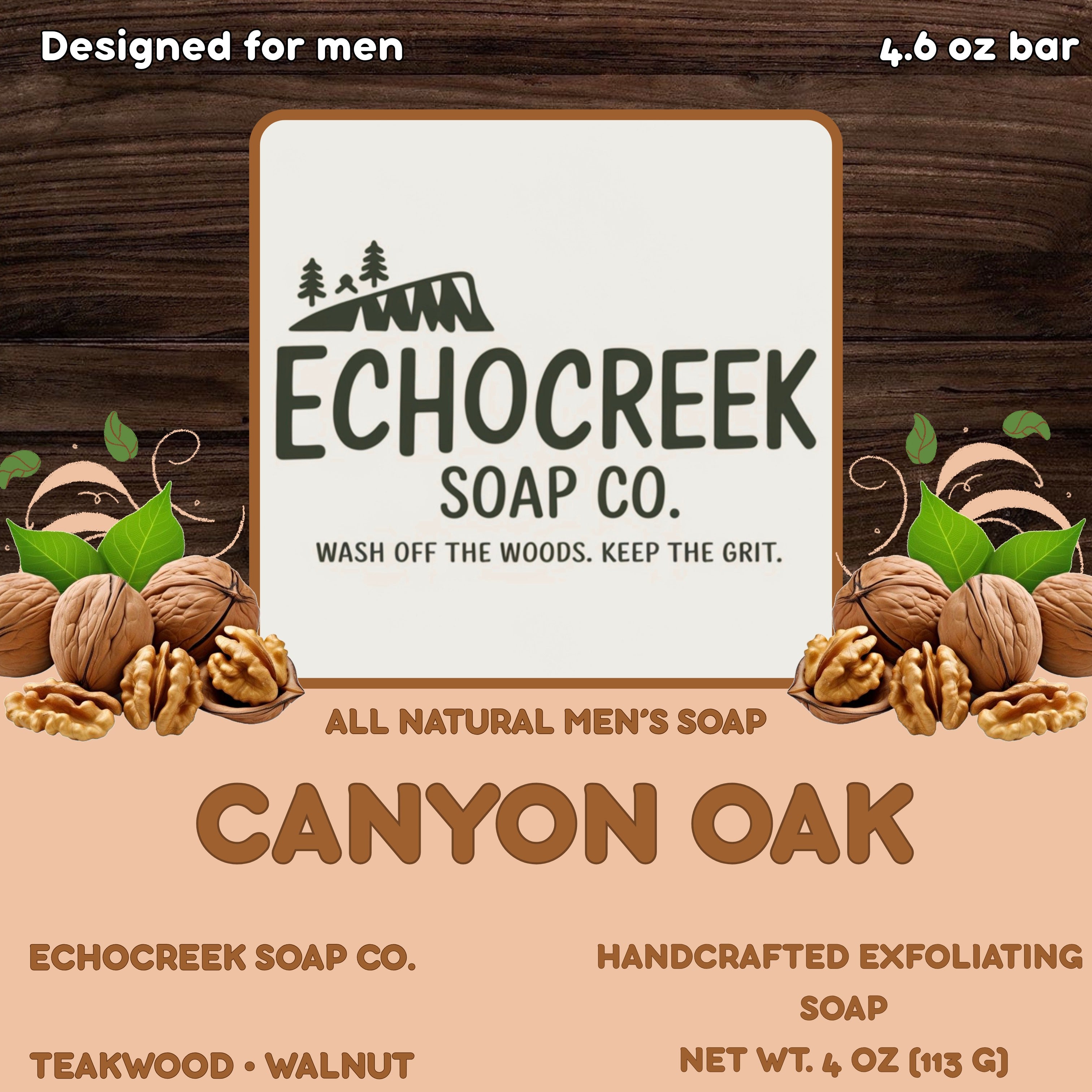 EchoCreek Canyon Oak All-Natural Men's Bar Soap